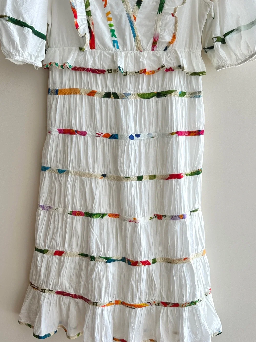 Farm Rio Mixed Off-White Prints Midi Dress, Size Large, NWT - Picture 5 of 16
